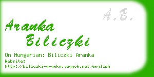 aranka biliczki business card